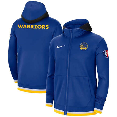 Golden State Warriors Royal 75th Anniversary Performance Showtime Full-Zip Hoodie Jacket